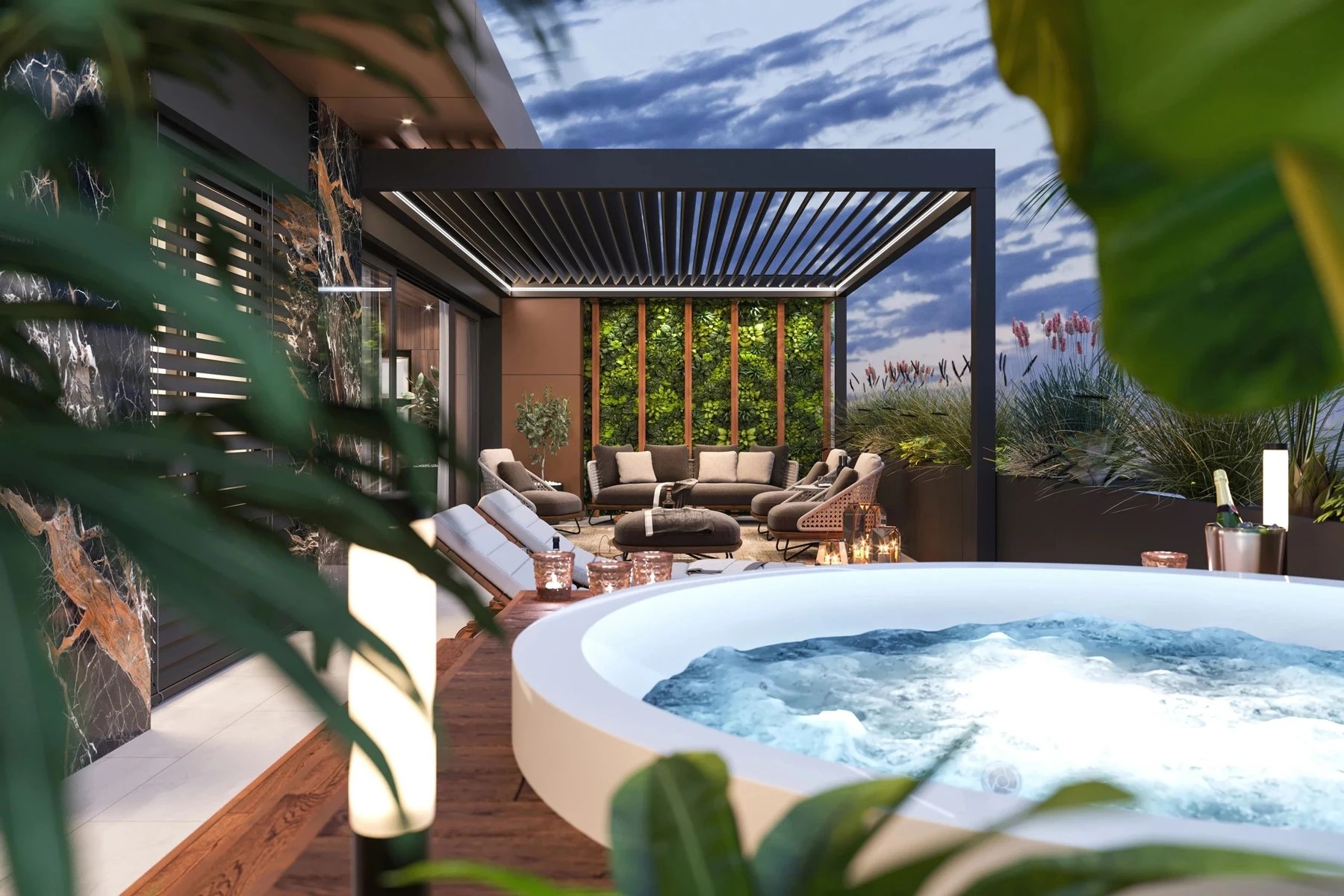 Private outdoor spa terrace